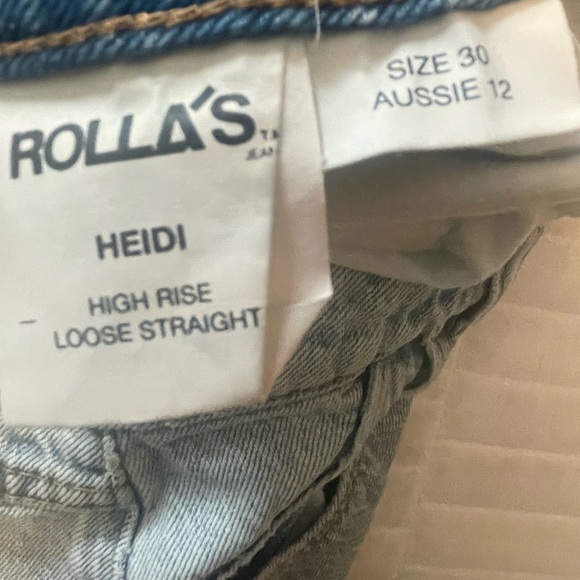 Rollas Heidi High Rise Loose Fit Wide Leg Straight Jeans Light Wash Womens Sz 30 - Picture 15 of 16